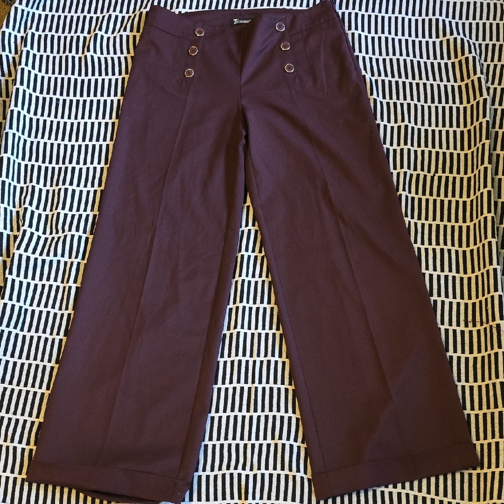Jones New York Plum Wide-Leg Pants
